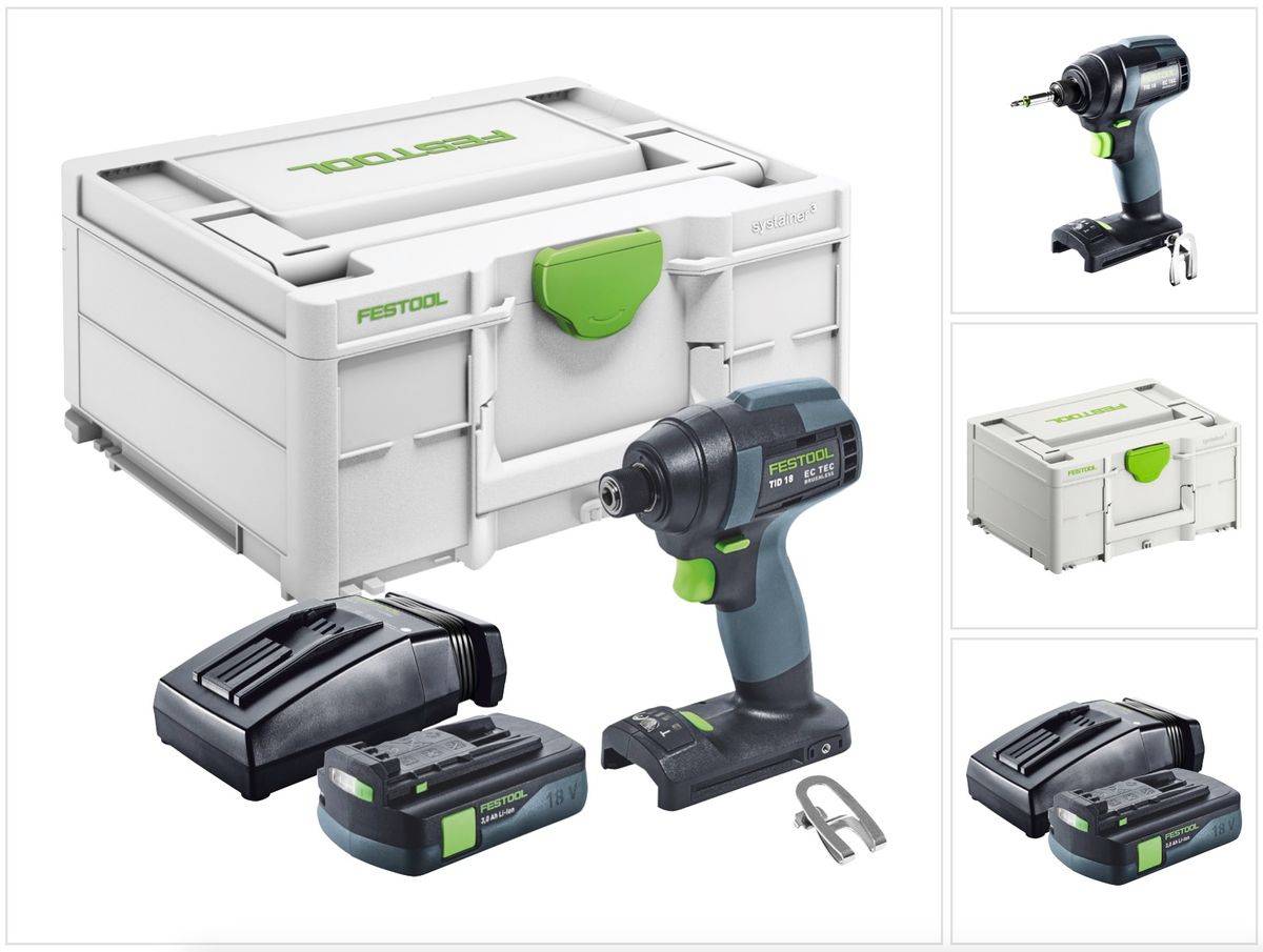 Festool TID 18-Basic Akku Schlagschrauber 18 V 180 Nm 1/4" + 1x Akku 3,0 Ah + Ladegerät + Systainer