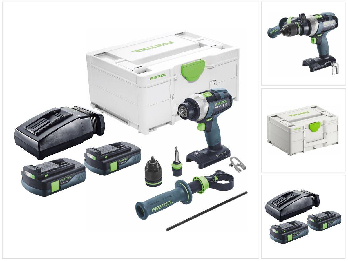 Festool TDC 18/4 I-Basic Akku Bohrschrauber 18 V 75 Nm Brushless + 2x Akku 3,0 Ah + Ladegerät + Systainer