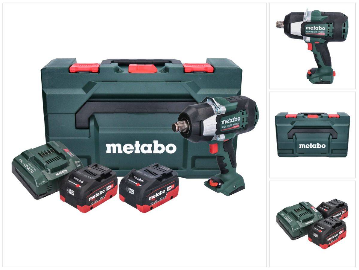 Metabo SSW 18 LTX 1750 BL Akku Schlagschrauber 18 V 1750 Nm 3/4" Brushless ( 602402660 ) + 2x Akku 5,5 Ah + Ladegerät + metaBOX