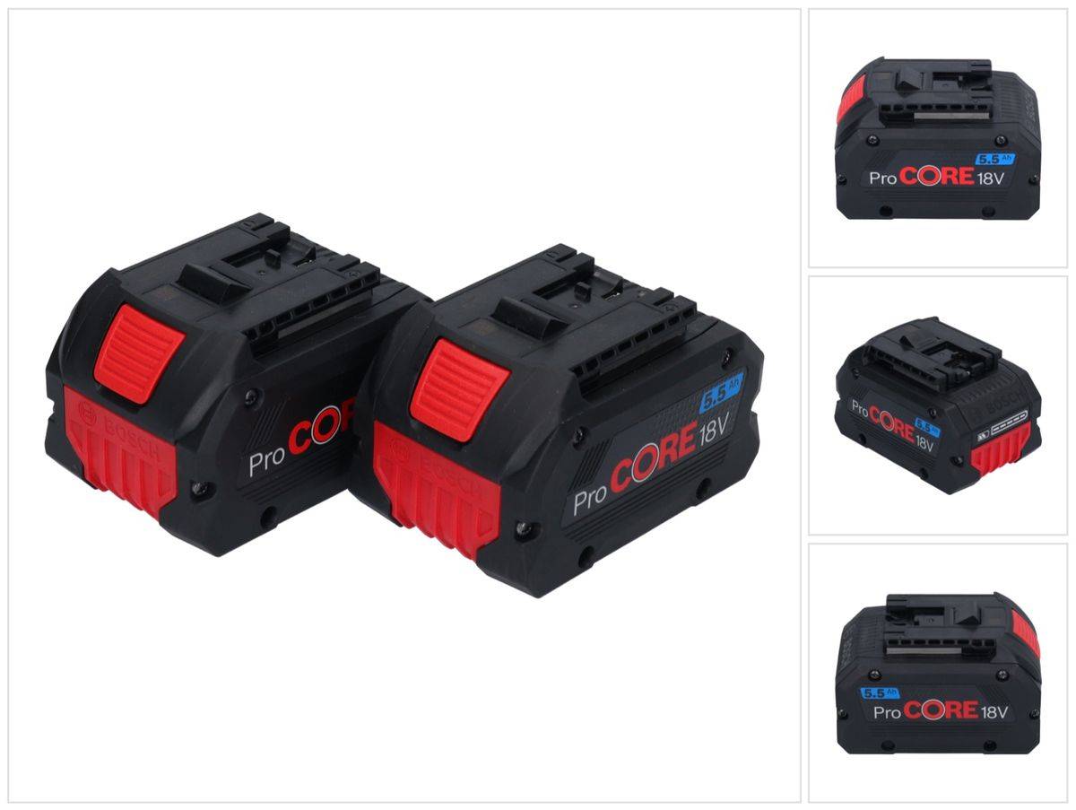 Bosch Akku Set 2x ProCORE 18 V 5,5 Ah Professional Li-Ion Einschub Akku ( 2x 1600A02149 )