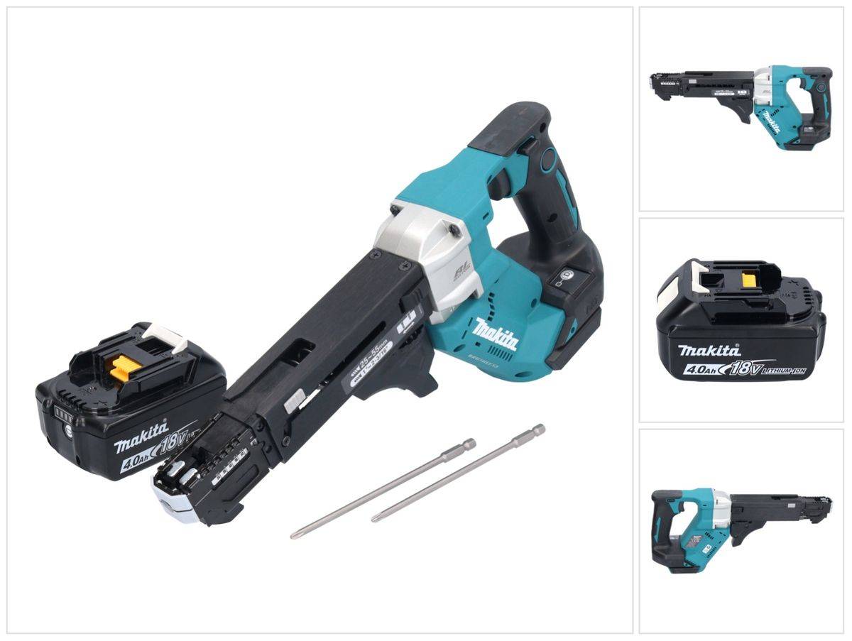 Makita DFR 551 M1 Akku Magazinschrauber 18 V 25 - 55 mm Brushless + 1x Akku 4,0 Ah - ohne Ladegerät