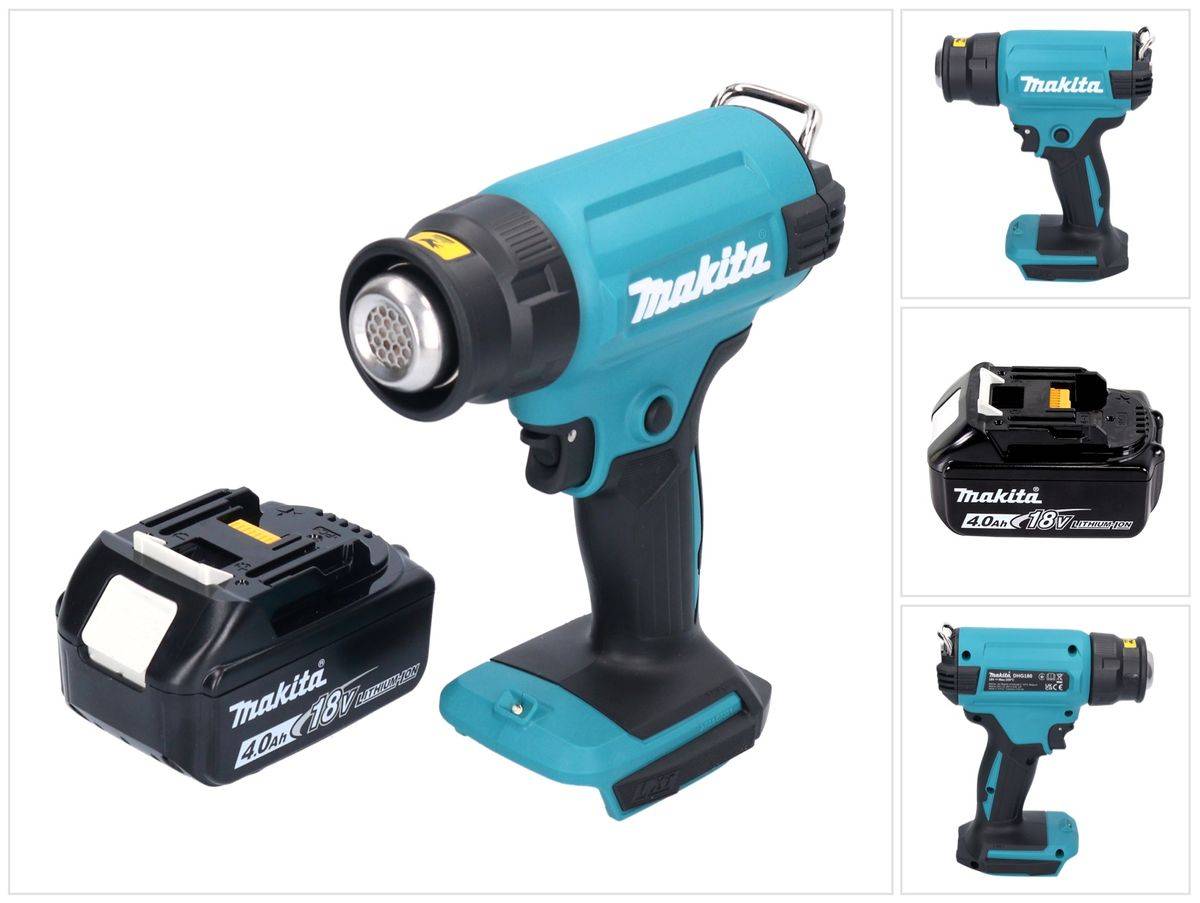 Makita DHG 180 M1 Akku Heißluftgebläse 18 V 550 °C + 1x Akku 4,0 Ah - ohne Ladegerät