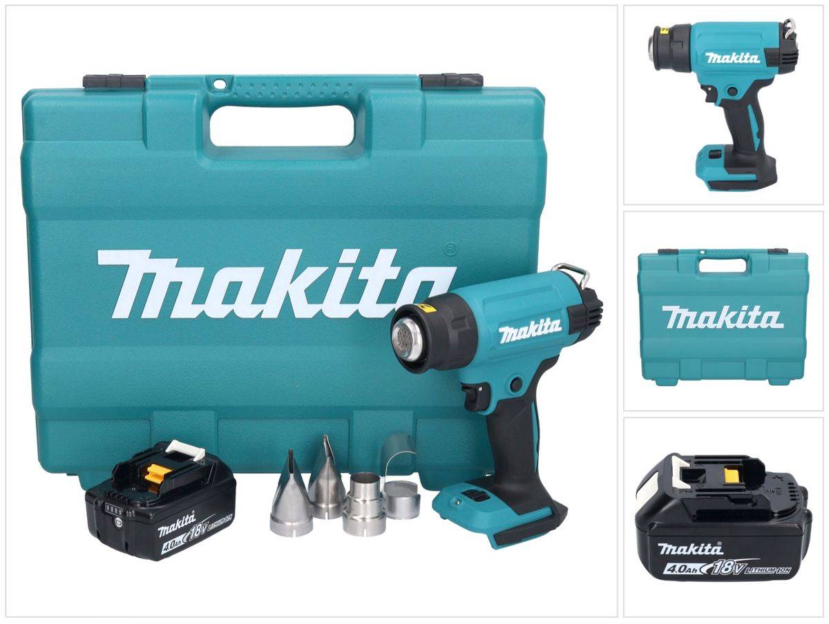 Makita DHG 181 M1K Akku Heißluftgebläse 18 V 150 - 550°C + 1x Akku 4,0 Ah + Koffer - ohne Ladegerät
