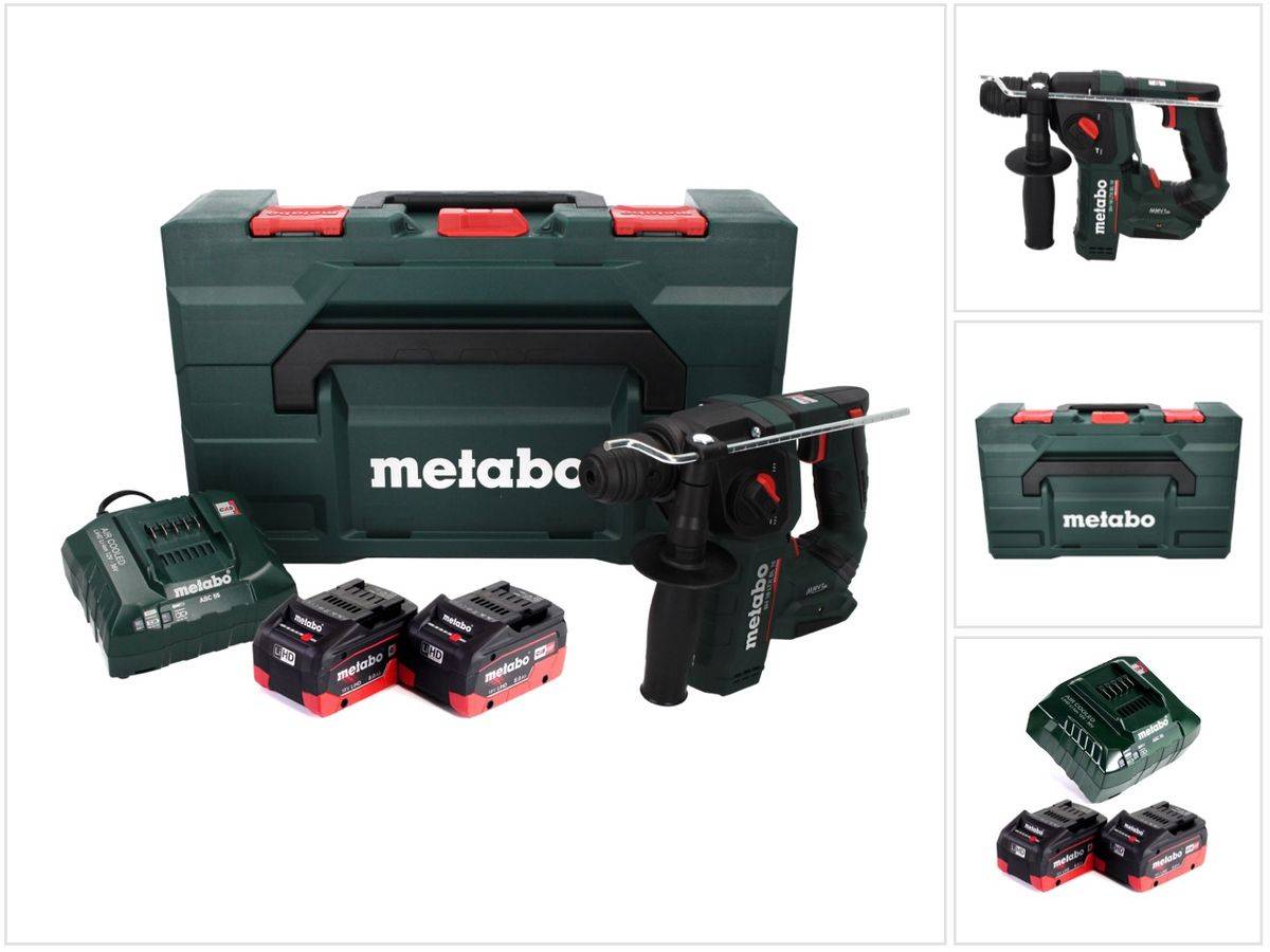 Metabo BH 18 LTX BL 16 Akku Bohrhammer 18 V 1.3 J SDS-plus Brushless + 2x Akku 8,0 Ah + Ladegerät + MetaBOX