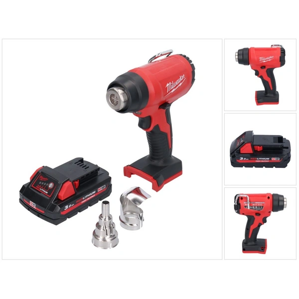 Milwaukee M18 BHG-301 Akku Heißluftgebläse 18 V 470 °C + 1x Akku 3,0 Ah - ohne Ladegerät Milwaukee M18 BHG-301 Akku Heißluftgebläse 18 V 470 °C + 1x Akku 3,0 Ah - ohne Ladegerät