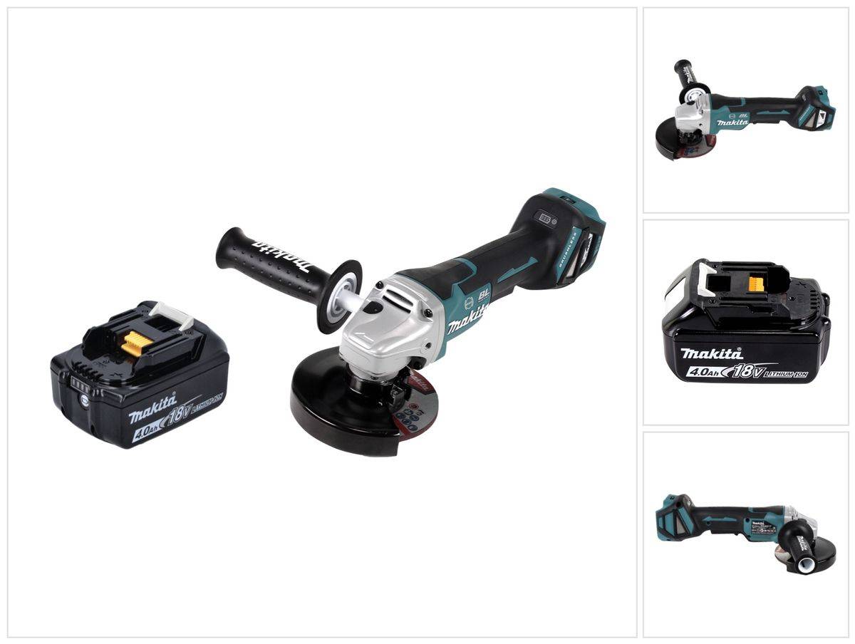 Makita DGA 517 M1 Akku Winkelschleifer 18 V 125 mm Brushless + 1x Akku 4,0 Ah - ohne Ladegerät
