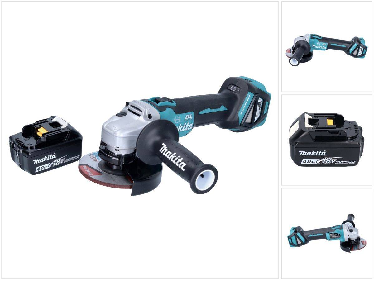 Makita DGA 513 M1 Akku Winkelschleifer 18 V 125 mm Brushless + 1x Akku 4,0 Ah - ohne Ladegerät