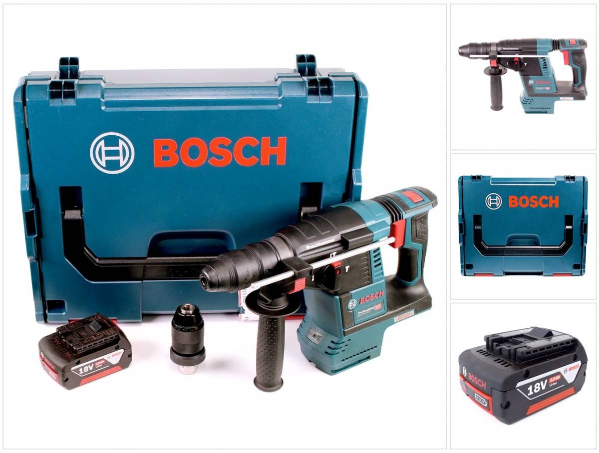 Bosch GBH 18V-26 F Akku Bohrhammer 18V 2,6J brushless SDS plus + 1x Akku 2,0Ah + L-Boxx - ohne Schnellladegerät