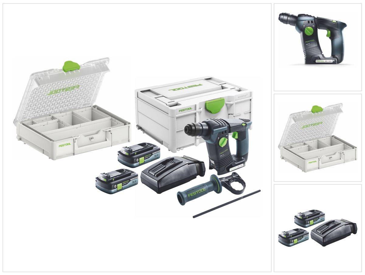 Festool BHC 18 HPC 4,0 I-Plus Organizer Edition ( 577430 ) Akku Bohrhammer 18 V 25 Nm 1,8 J SDS Plus Brushless + 2x Akku 4,0 Ah + Ladegerät