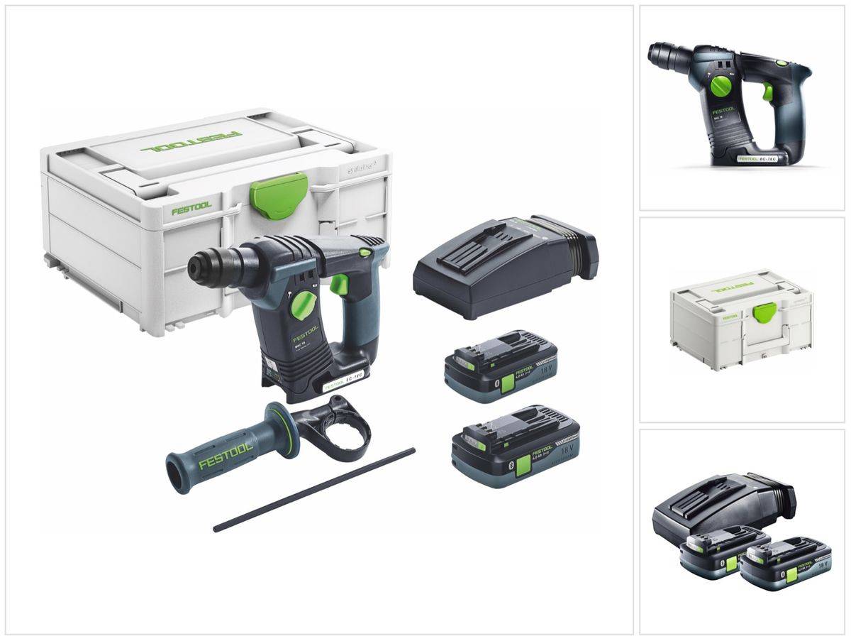 Festool BHC 18 HPC 4,0 I-Plus Akku Bohrhammer 18 V 25 Nm 1,8 J SDS Plus Brushless ( 576513 ) + 2x Akku 4,0 Ah + Ladegerät + Systainer ( Nachfolger