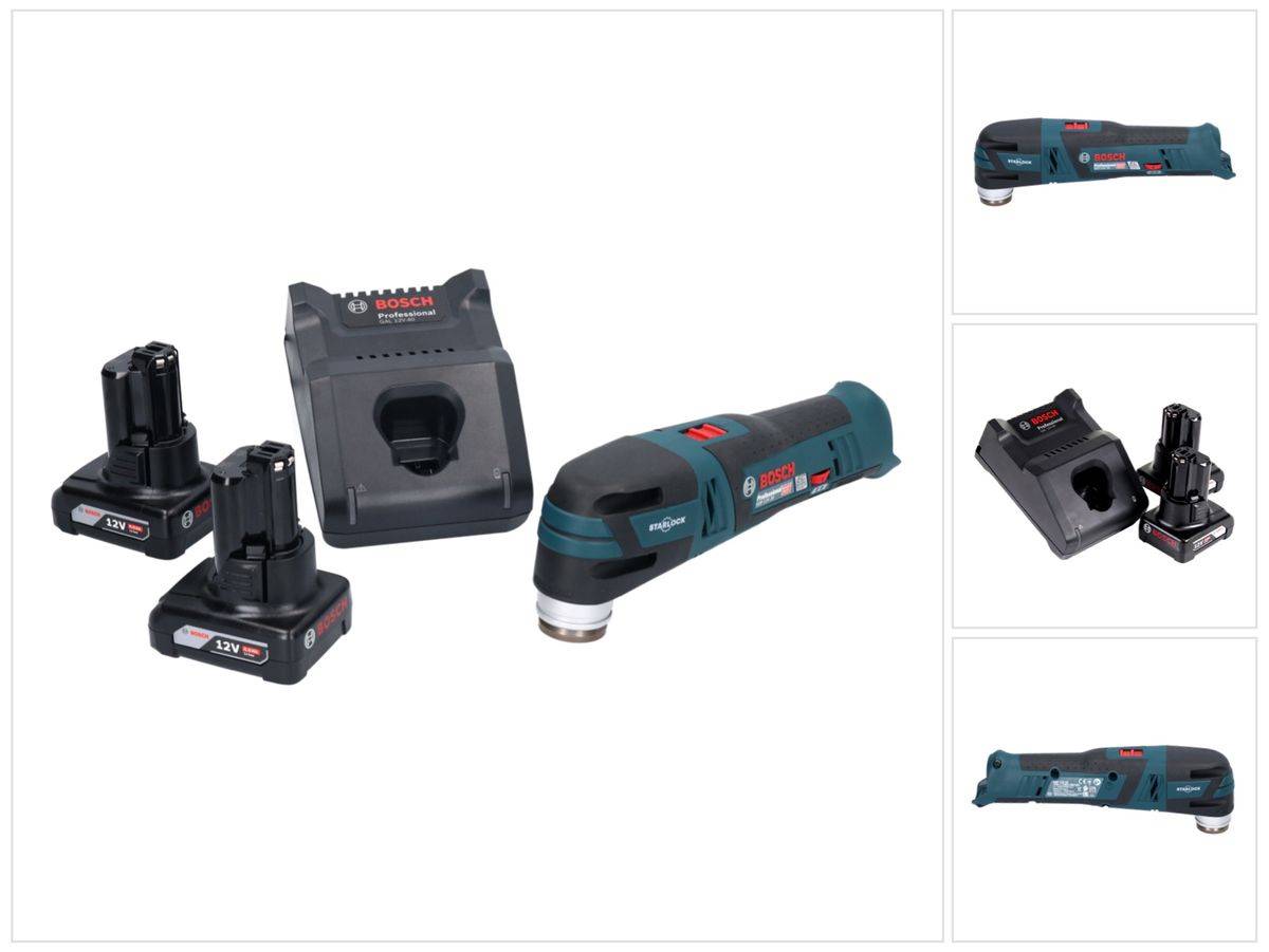 Bosch GOP 12V-28 Professional Akku Multi Cutter Starlock Brushless + 2x Akku 6,0 Ah + Ladegerät