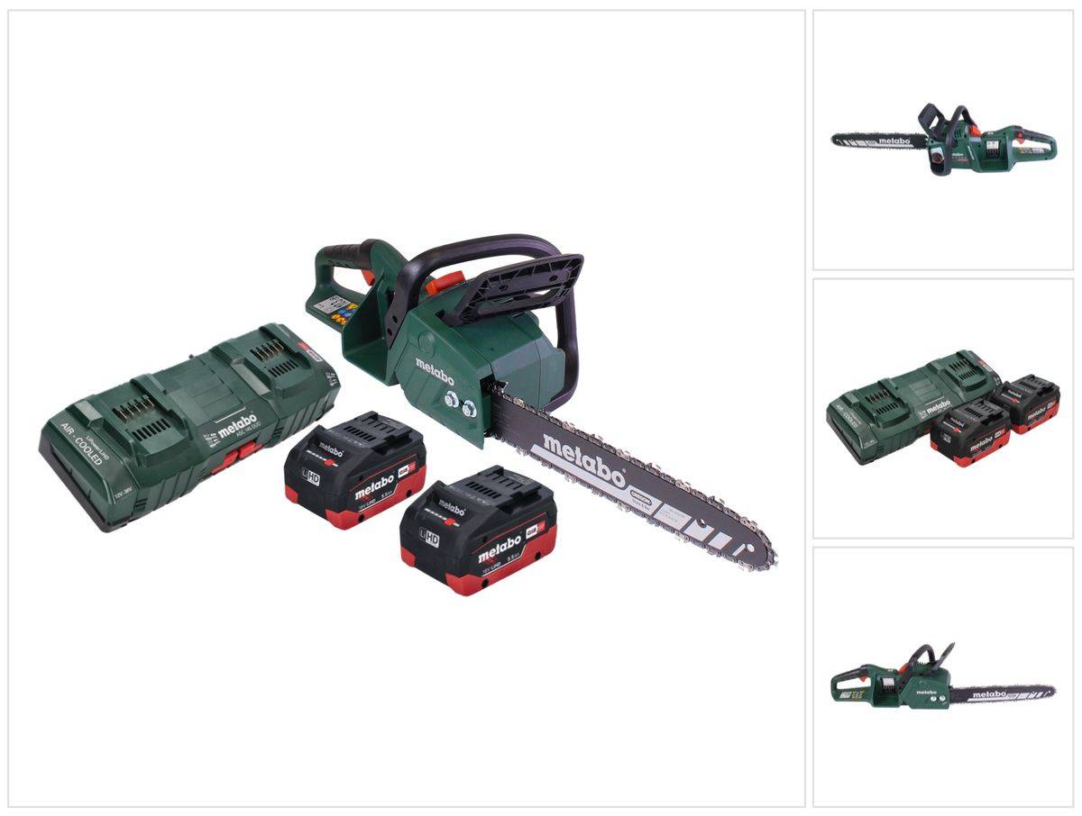 Metabo MS 36-18 LTX BL 40 Akku Kettensäge 36 V ( 2x 18 V ) 40 cm 22 m/s Brushless + 2x Akku 5,5 Ah + Doppel Ladegerät