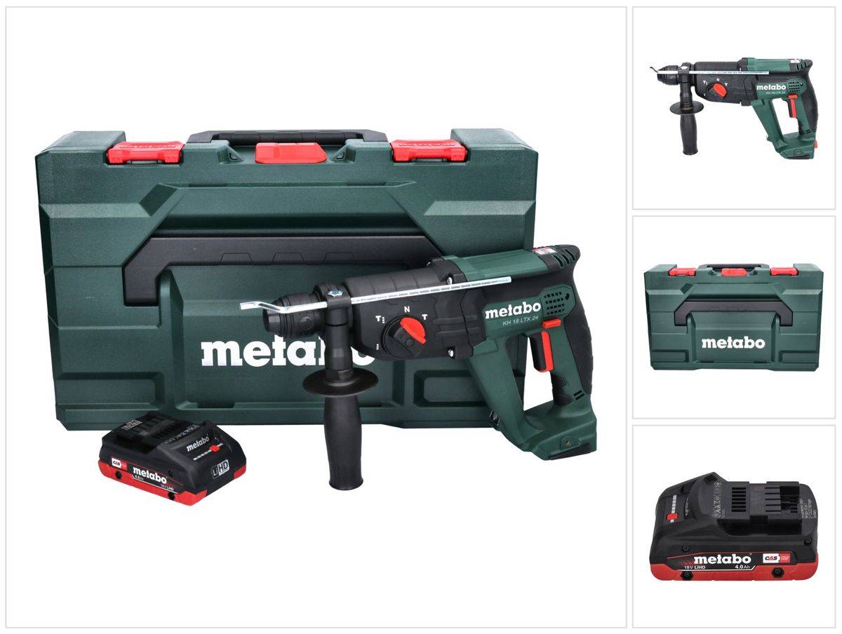 Metabo KH 18 LTX 24 Akku Kombihammer 18 V 2,1 J SDS plus + 1x Akku 4,0 Ah + metaBOX - ohne Ladegerät