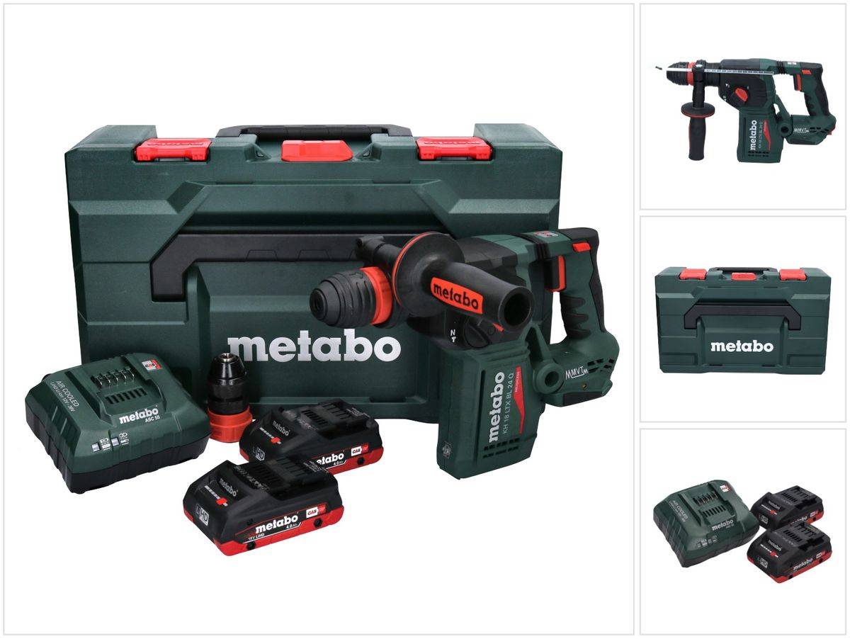 Metabo KH 18 LTX BL 24 Q Akku Kombihammer 18 V 2,2 J + 2x Akku 4,0 Ah + Ladegerät + metaBOX ( 601714800 )
