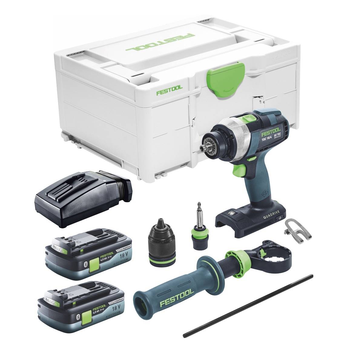 Festool TDC 18/4 I-Basic Akku Bohrschrauber 18 V 75 Nm Brushless + 2x Akku 4,0 Ah + Ladegerät + Systainer