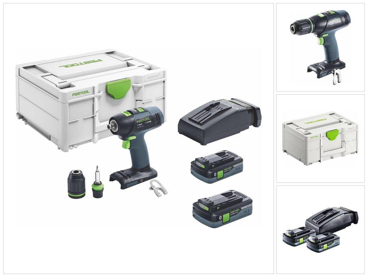 Festool T 18+3 HPC 4,0 I-Plus Akku Bohrschrauber 18 V 50 Nm Brushless ( 576446 ) + 2x Akku 4,0 Ah + Ladegerät + Systainer