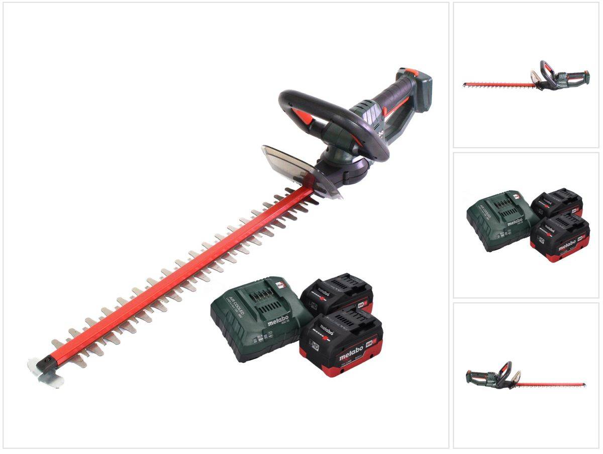 Metabo HS 18 LTX 45 Akku Heckenschere 18 V 43 cm + 2x Akku 8,0 Ah + Ladegerät
