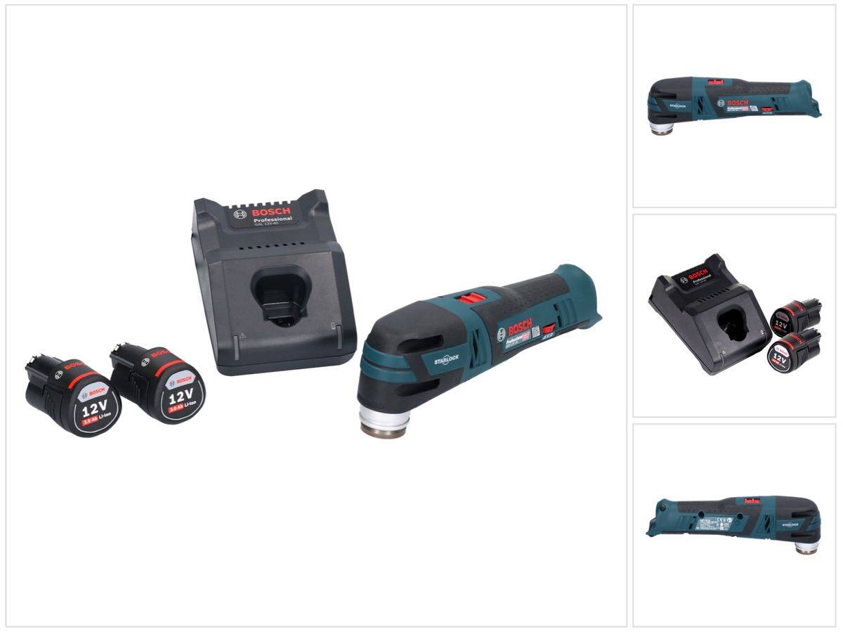 Bosch GOP 12V-28 Professional Akku Multi Cutter Starlock Brushless + 2x Akku 3,0 Ah + Ladegerät