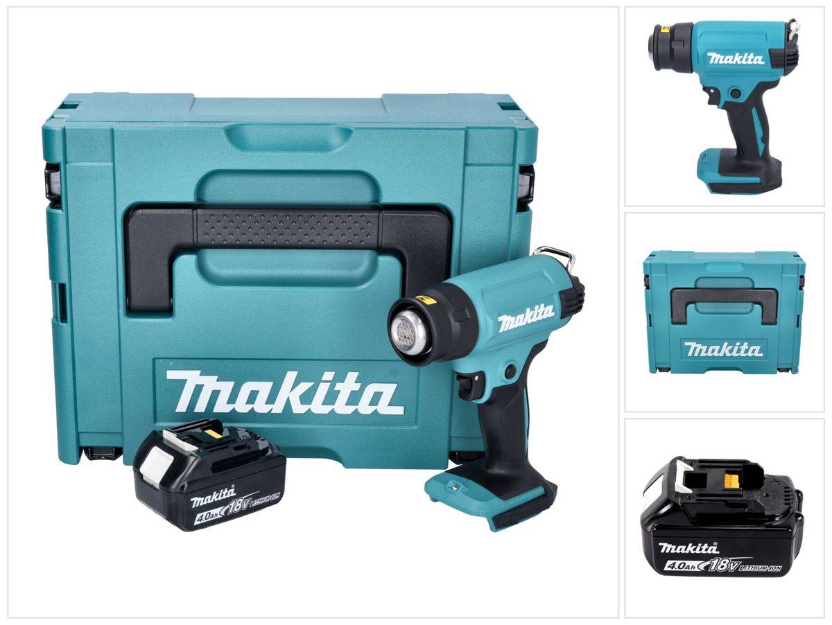 Makita DHG 180 M1J Akku Heißluftgebläse 18 V 550 °C + 1x Akku 4,0 Ah + Makpac - ohne Ladegerät