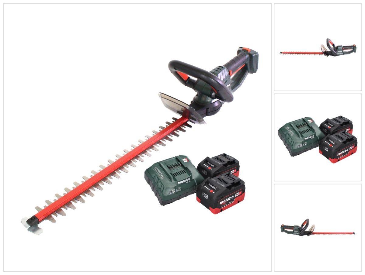 Metabo HS 18 LTX 55 Akku Heckenschere 18 V 53 cm + 2x Akku 8,0 Ah + Ladegerät