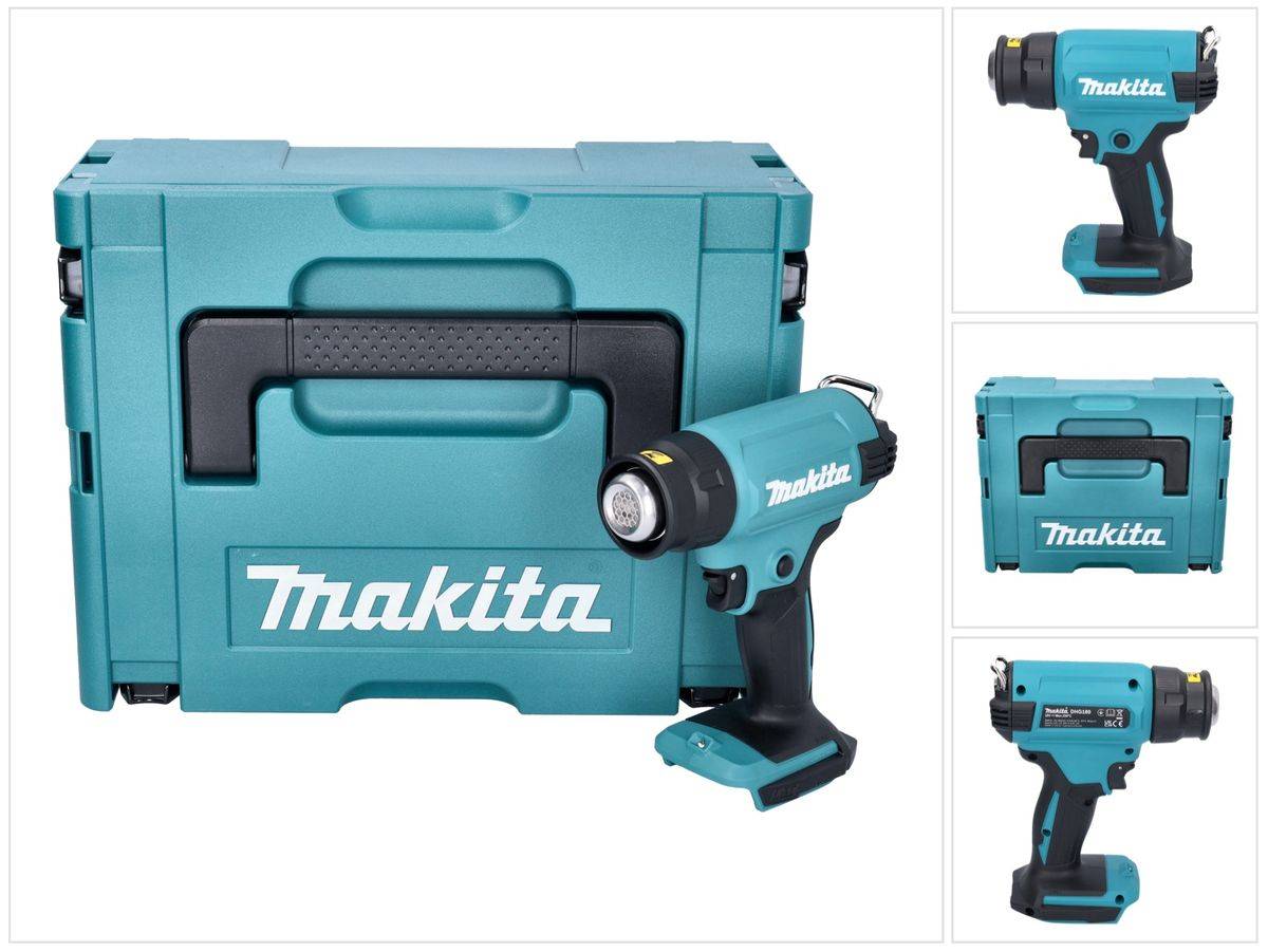 Makita DHG 180 ZJ Akku Heißluftgebläse 18 V 550 °C + Makpac - ohne Akku, ohne Ladegerät