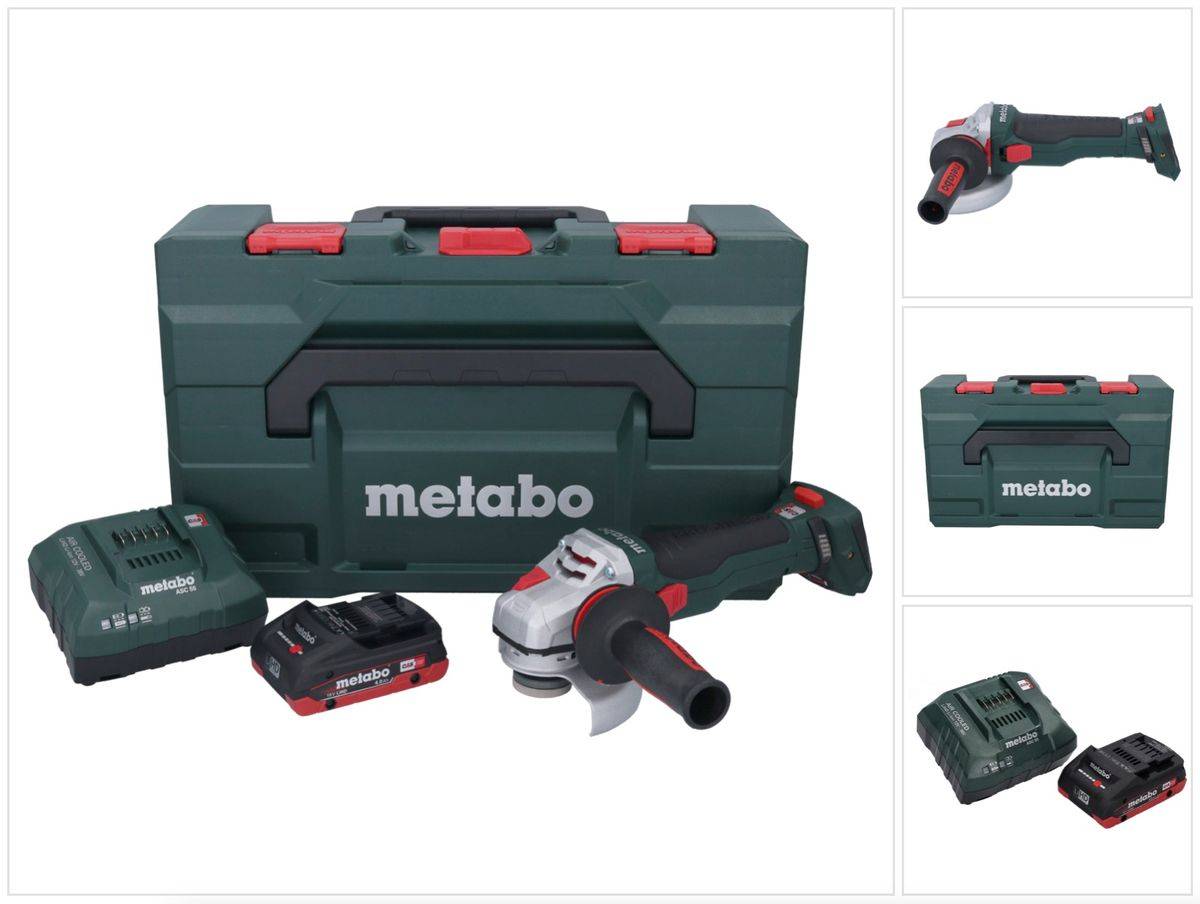 Metabo WB 18 LTX BL 15-125 Quick Akku Winkelschleifer 18 V 125 mm Brushless + 1x Akku 4,0 Ah + Ladegerät + metaBOX