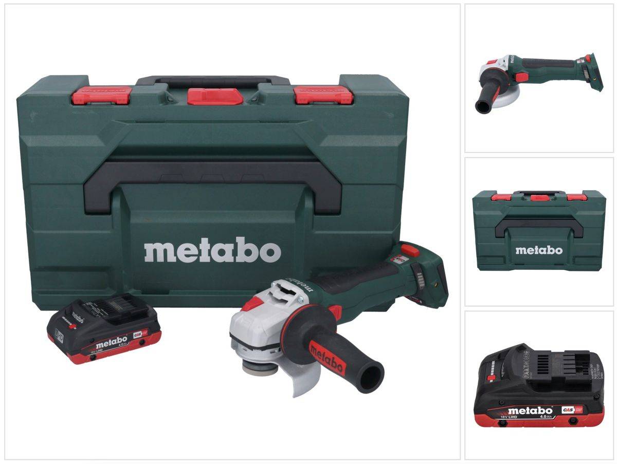 Metabo WB 18 LT BL 11-125 Quick Akku Winkelschleifer 18 V 125 mm Brushless + 1x Akku 4,0 Ah + metaBOX - ohne Ladegerät
