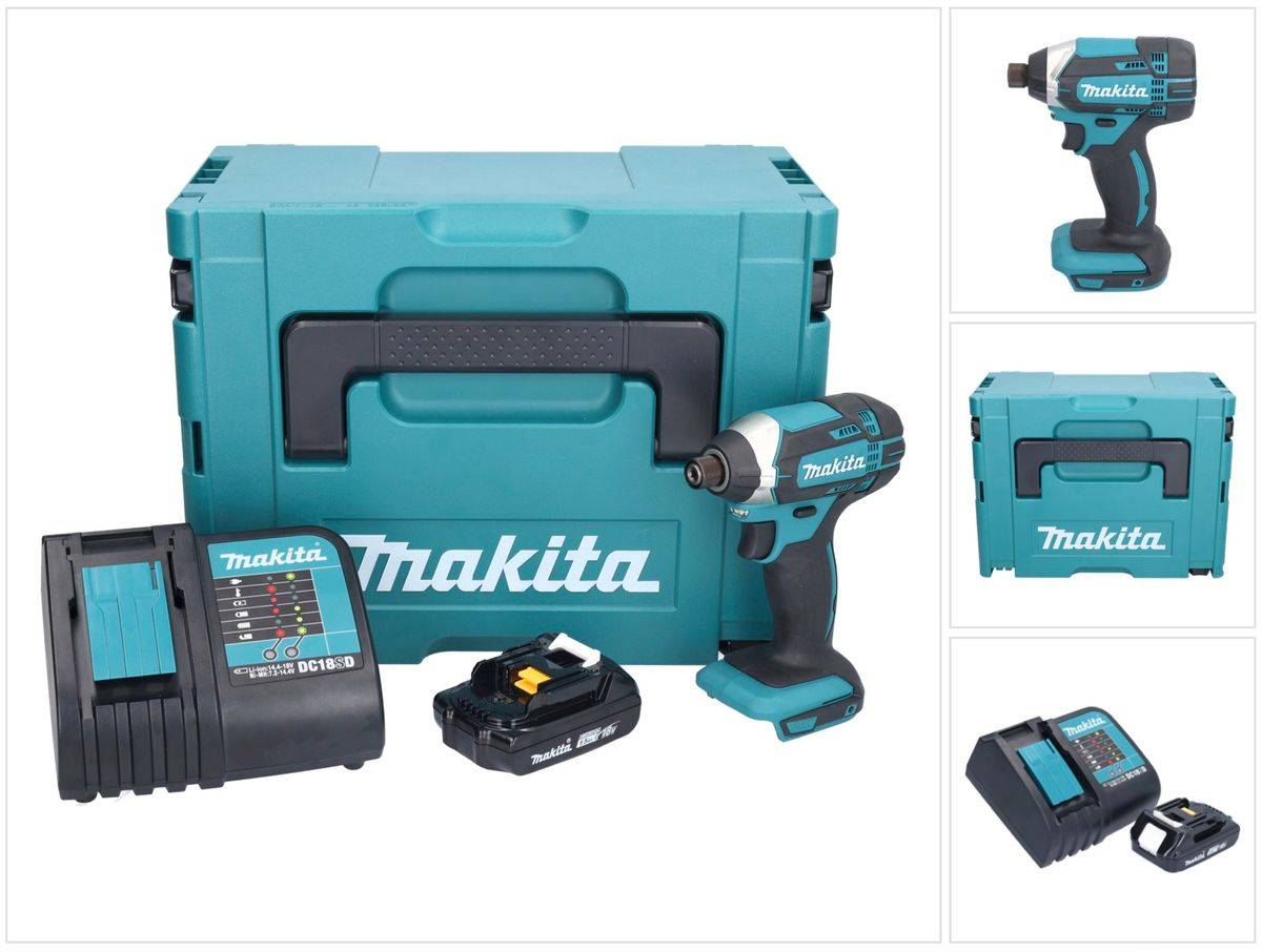 Makita DTD 152 SY1J Akku Schlagschrauber 18 V 165 Nm 1/4" + 1x Akku 1,5 Ah + Ladegerät + Makpac