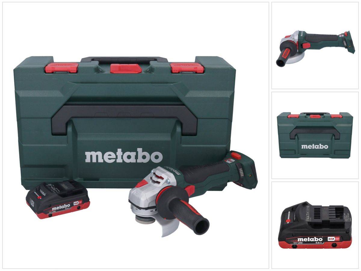 Metabo WB 18 LTX BL 15-125 Quick Akku Winkelschleifer 18 V 125 mm Brushless + 1x Akku 4,0 Ah + metaBOX - ohne Ladegerät