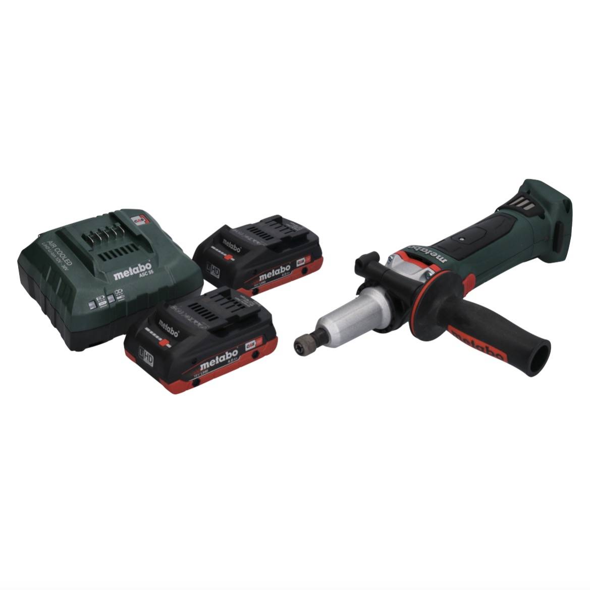 Metabo GA 18 LTX G Akku Geradschleifer 18 V 6 mm + 2x Akku 4,0 Ah + Ladegerät