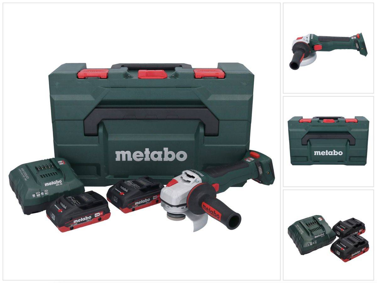 Metabo WB 18 LT BL 11-125 Quick Akku Winkelschleifer 18 V 125 mm Brushless + 2x Akku 4,0 Ah + Ladegerät + metaBOX