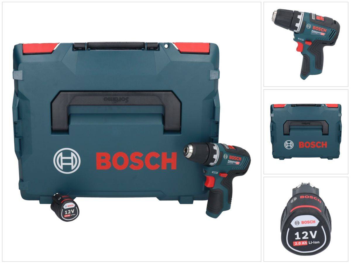 Bosch GSR 12V-35 Professional Akku Bohrschrauber 12 V 35 Nm Brushless + 1x Akku 2,0 Ah + L-Boxx - ohne Ladegerät