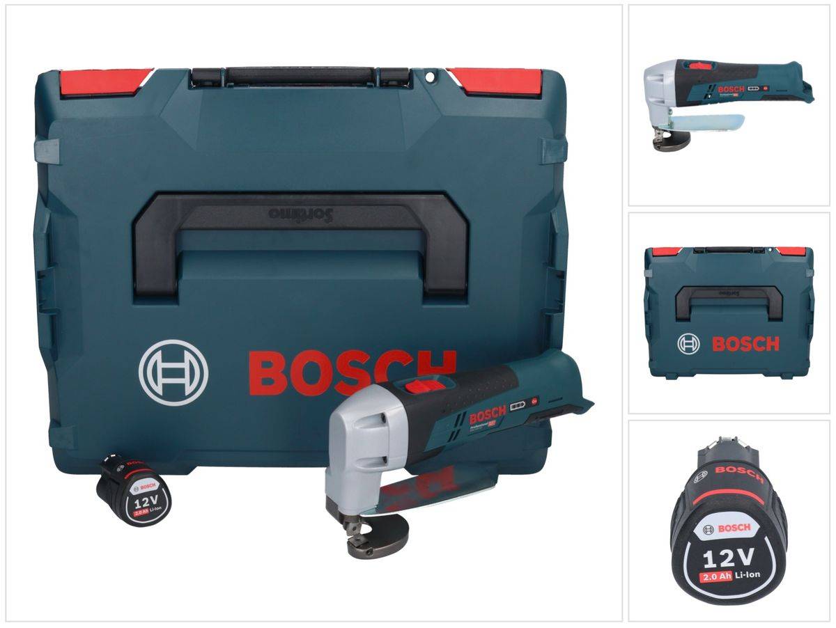 Bosch GSC 12V-13 Professional Akku Blechschere 12 V + 1x Akku 2,0 Ah + L-Boxx - ohne Ladegerät