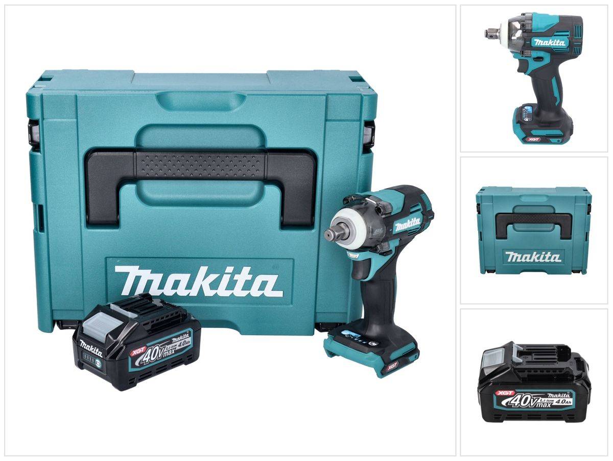 Makita TW 004 GM101 Akku Schlagschrauber 40 V max. 1/2" 350 Nm XGT Brushless + 1x Akku 4,0 Ah + Makpac- ohne Ladegerät