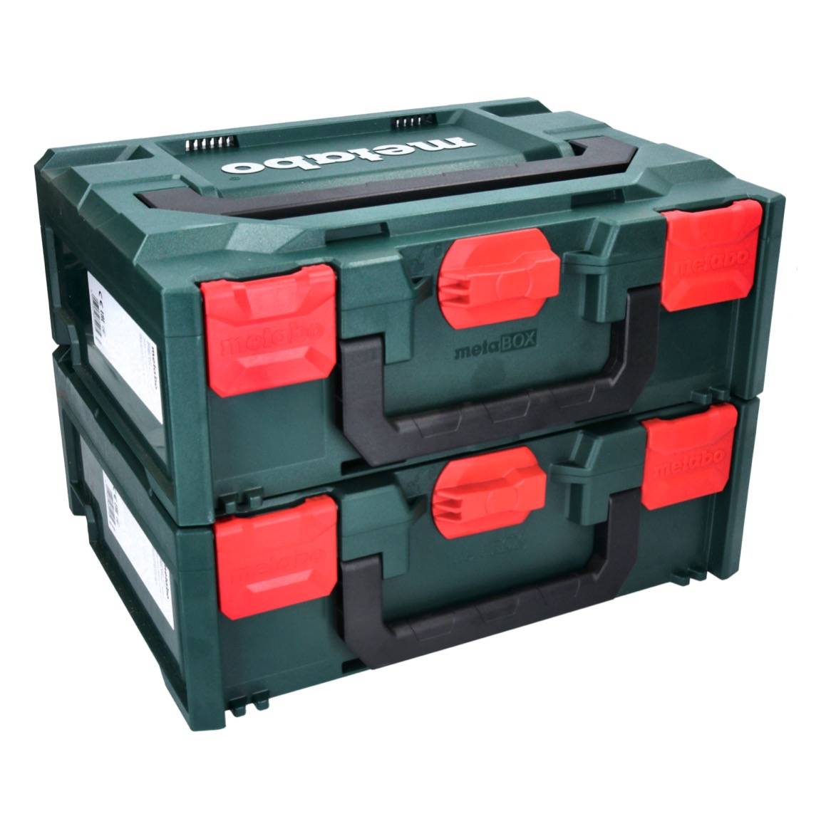 Metabo metaBOX 145 Set 2x System Werkzeug Koffer Stapelbar 396 x 296 x 145 mm - ohne Einlage
