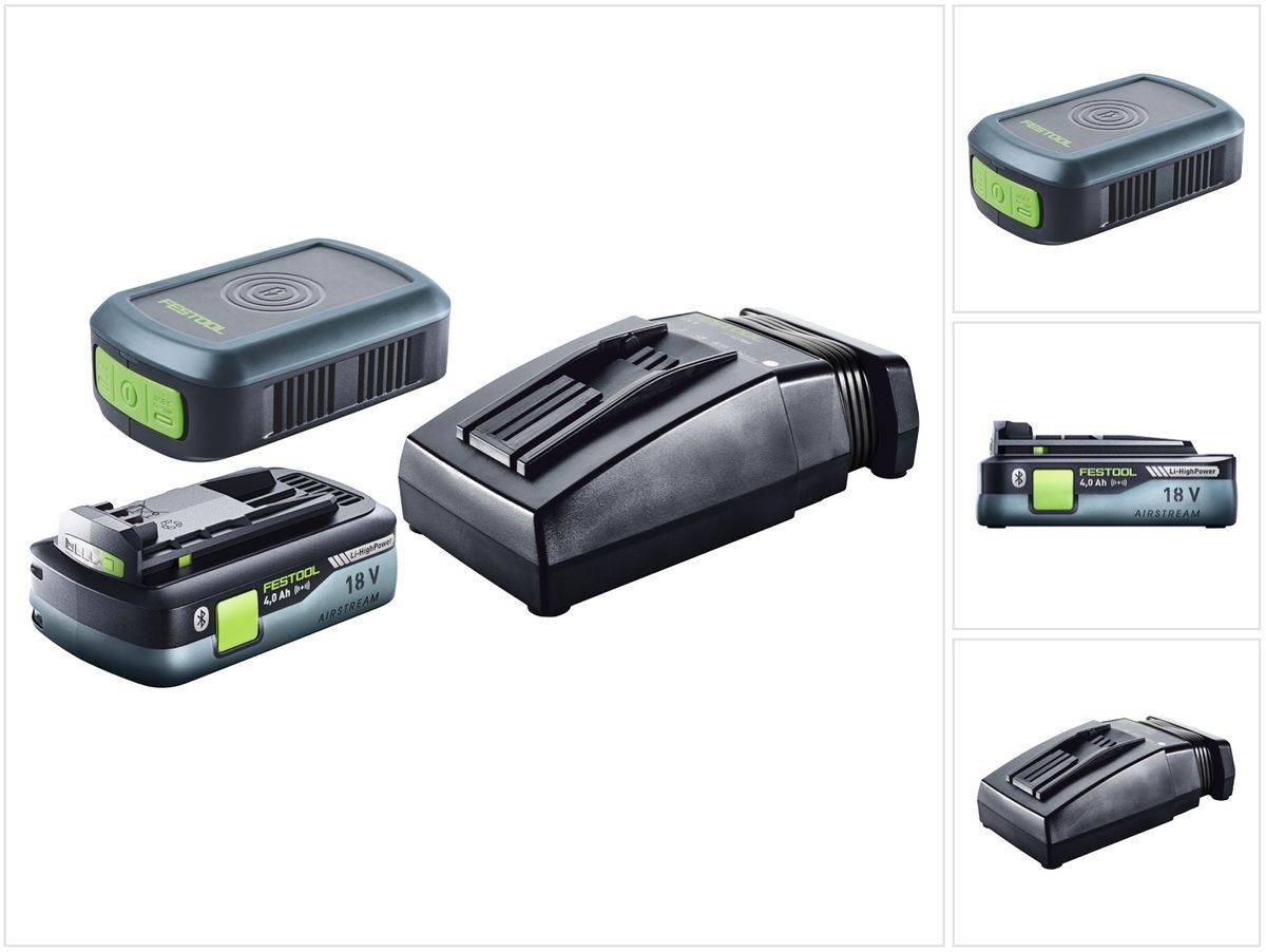 Festool PHC 18 Handy Ladestation Induktionsladung / USB-A / USB-C + 1x Akku 4,0 Ah + Ladegerät