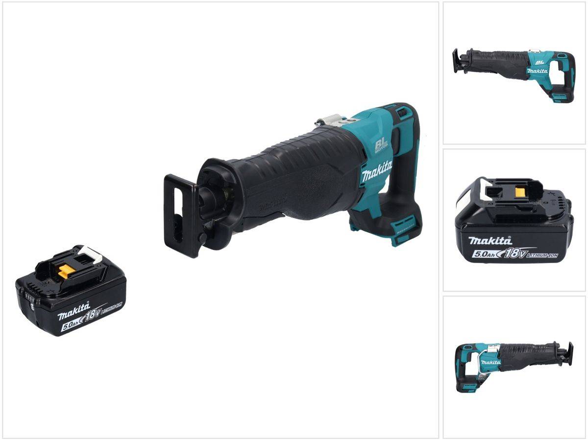 Makita DJR 187 T1 Akku Reciprosäge Säbelsäge 18 V Brushless + 1x Akku 5,0 Ah - ohne Ladegerät