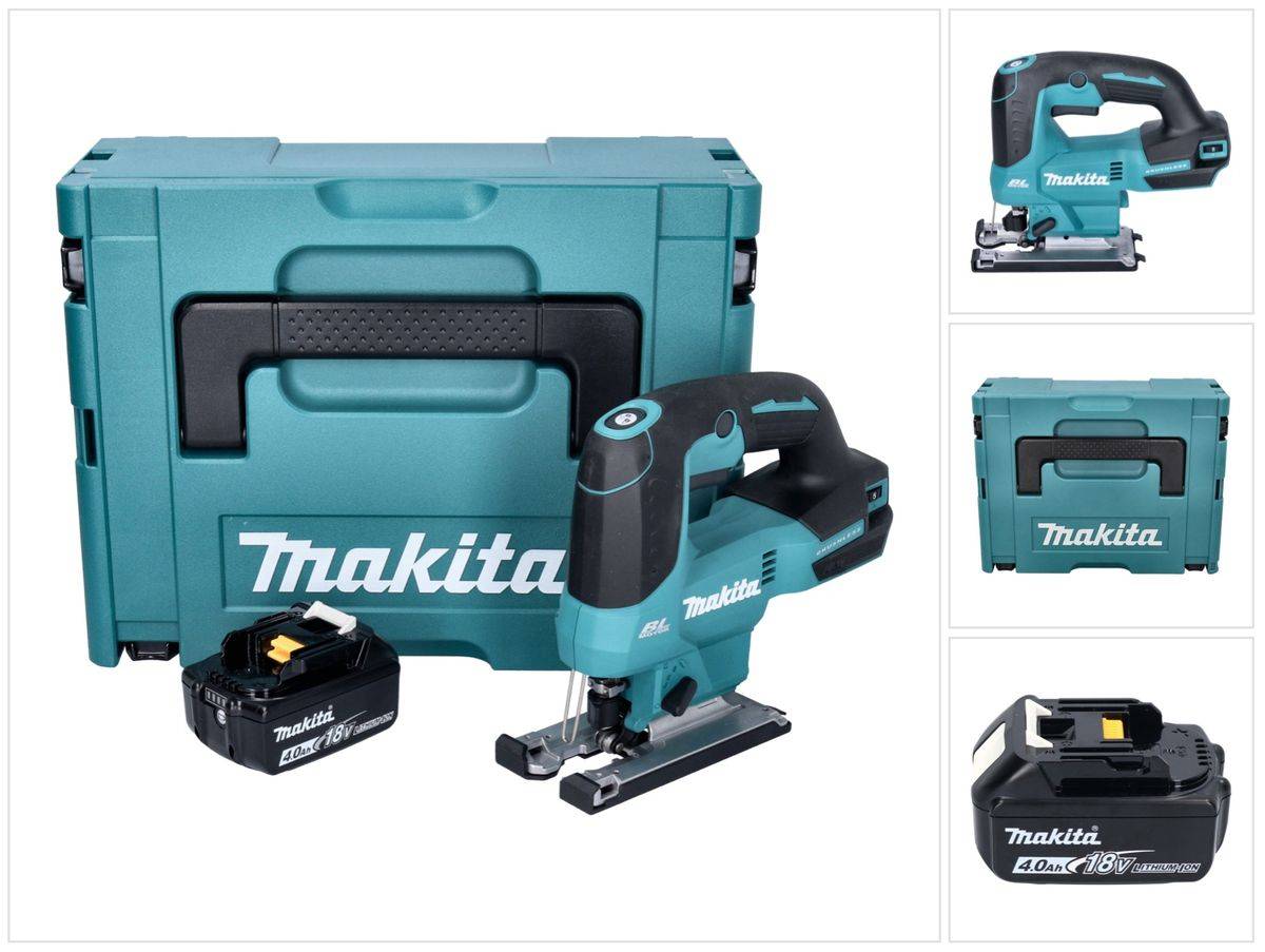Makita DJV 184 M1J Akku Pendelhub Stichsäge 18 V Brushless + 1x Akku 4,0 Ah + Makpac - ohne Ladegerät