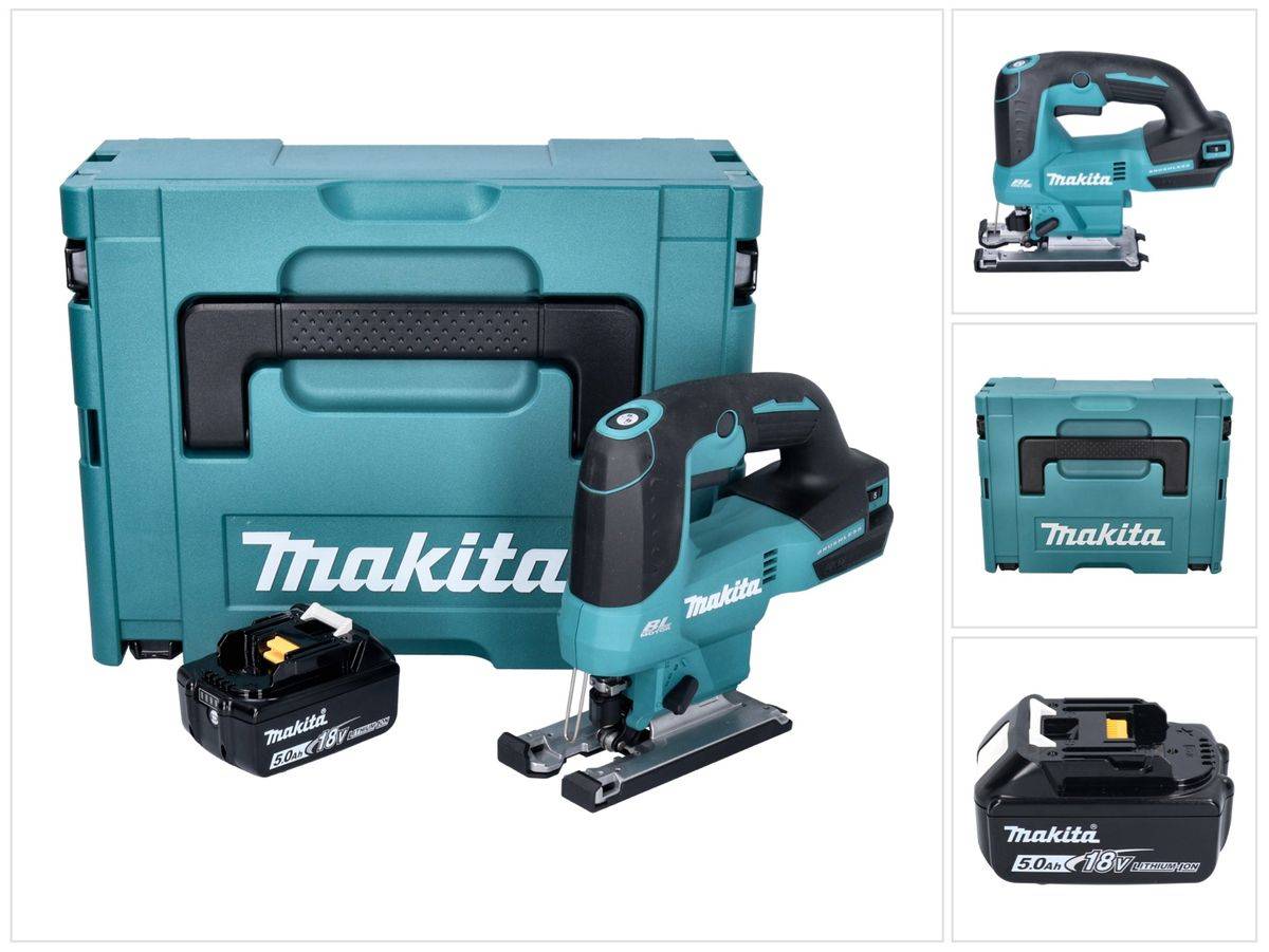 Makita DJV 184 T1J Akku Pendelhub Stichsäge 18 V Brushless + 1x Akku 5,0 Ah + Makpac - ohne Ladegerät