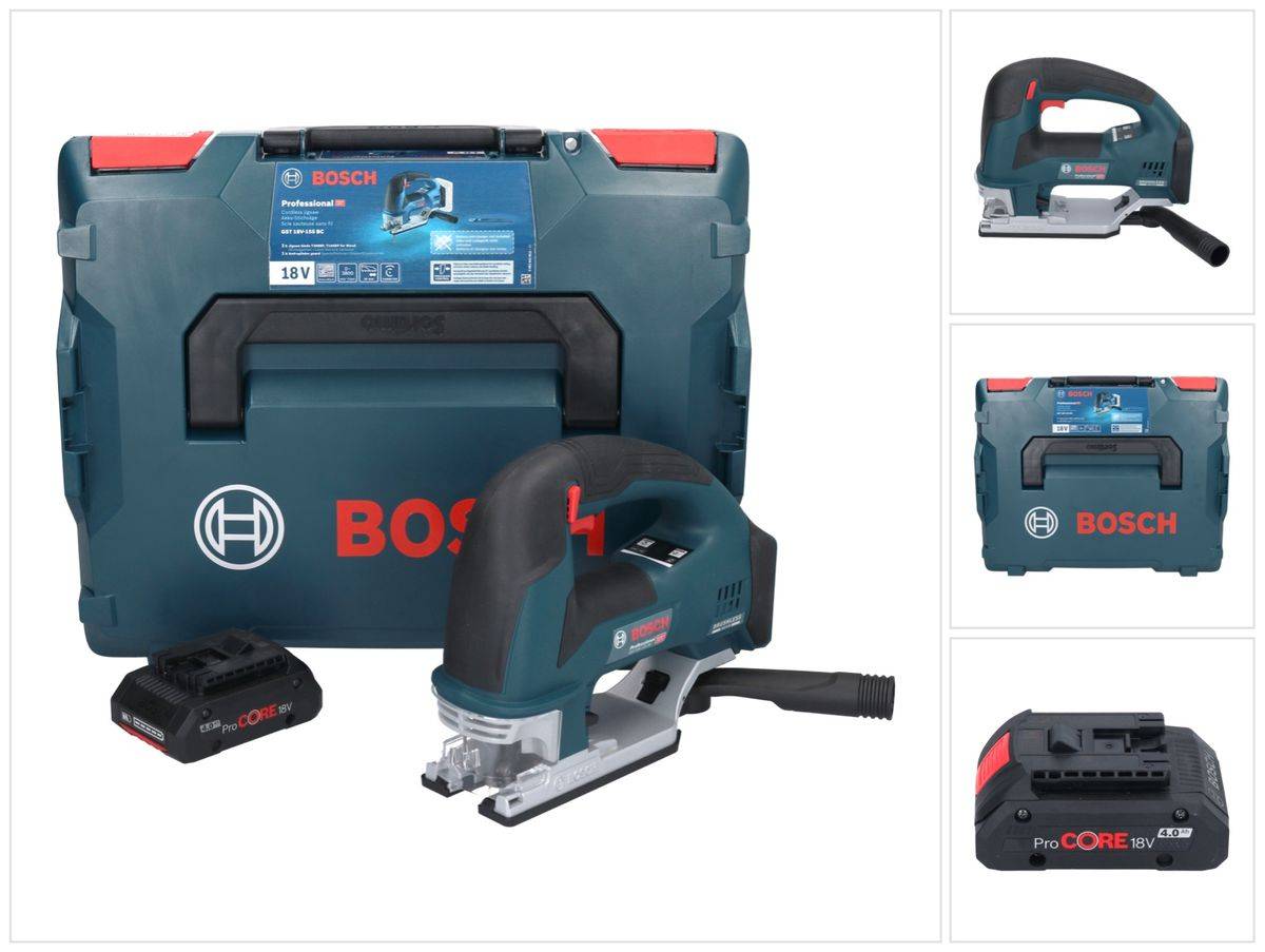 Bosch GST 18V-155 BC Akku Stichsäge 18 V 135 mm Brushless + 1x ProCORE Akku 4,0 Ah + L-Boxx - ohne Ladegerät