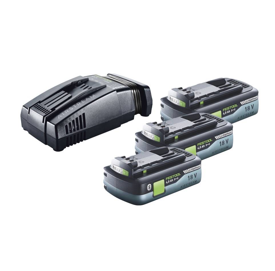 Festool Energie Set 3x BP 18 Li 4,0 Ah HPC-ASI Akkupack 18V 4,0 Ah HighPower ( 3x 205034 ) + SCA 16 Schnellladegerät 10,8 V - 18 V ( 576953 )