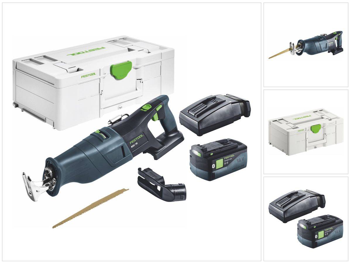 Festool RSC 18 EB-Basic Akku Säbelsäge 18 V Brushless + 1x Akku 5,0 Ah + Ladegerät + Systainer