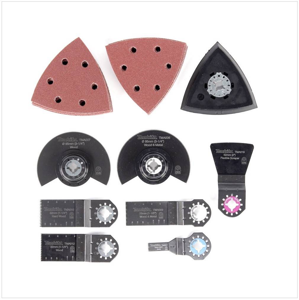 Makita TM 30 DSMJX5 Akku-Multifunktions-Werkzeug + 2 x 4 Ah Akku + Ladegerät inkl. 41-teiliges Zubehörset im Makpac