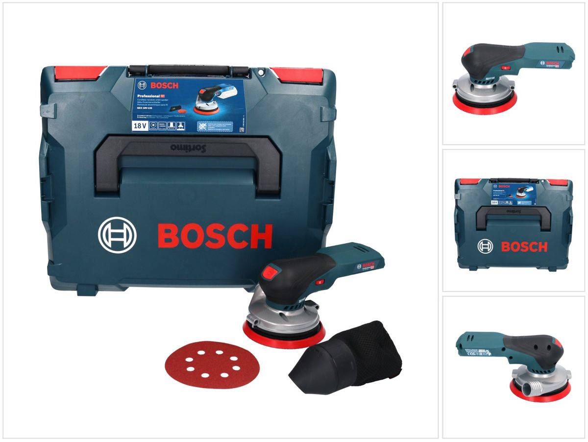 Bosch GEX 18V-125 Professional Akku Exzenterschleifer 18 V 125 mm Brushless ( 0601372200 ) + L-BOXX - ohne Akku, ohne Ladegerät
