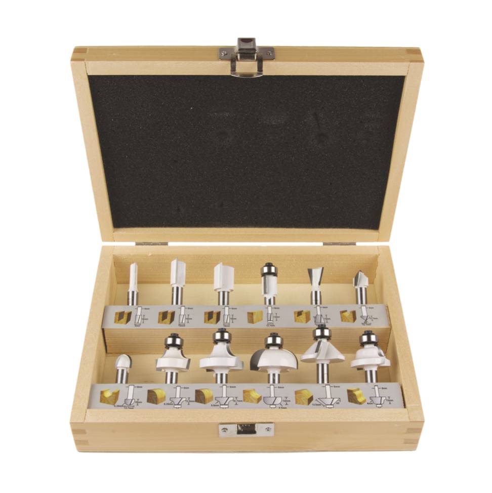 Makita Fräser Set 8 mm Schaft 12 Stk. ( D-53556 ) für DRT 50 / RP 1800 / RP 2300