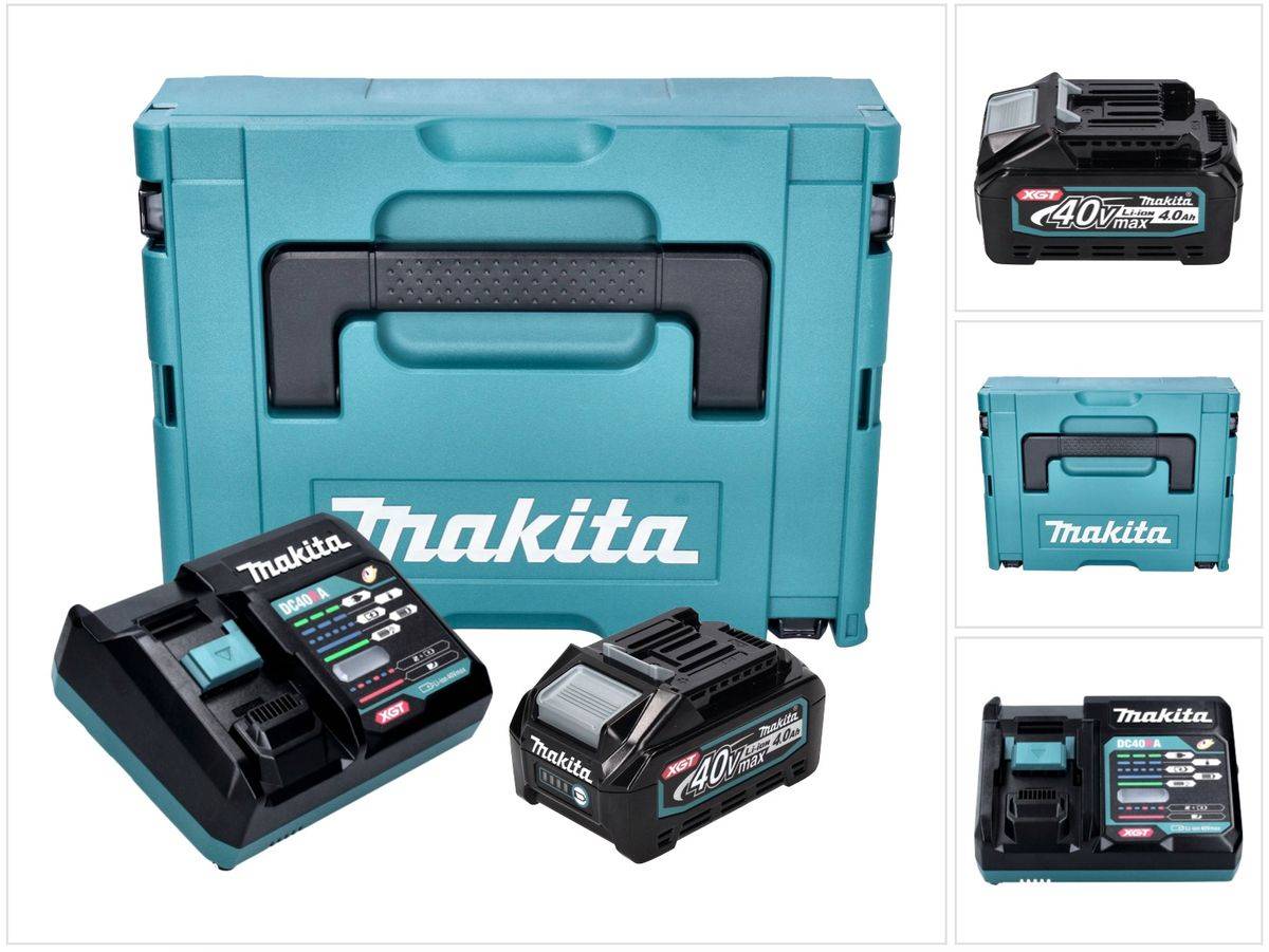 Makita Power Source Kit 1x BL 4040 Akku 40 V max. 4,0 Ah XGT + DC 40 RA Ladegerät + Makpac