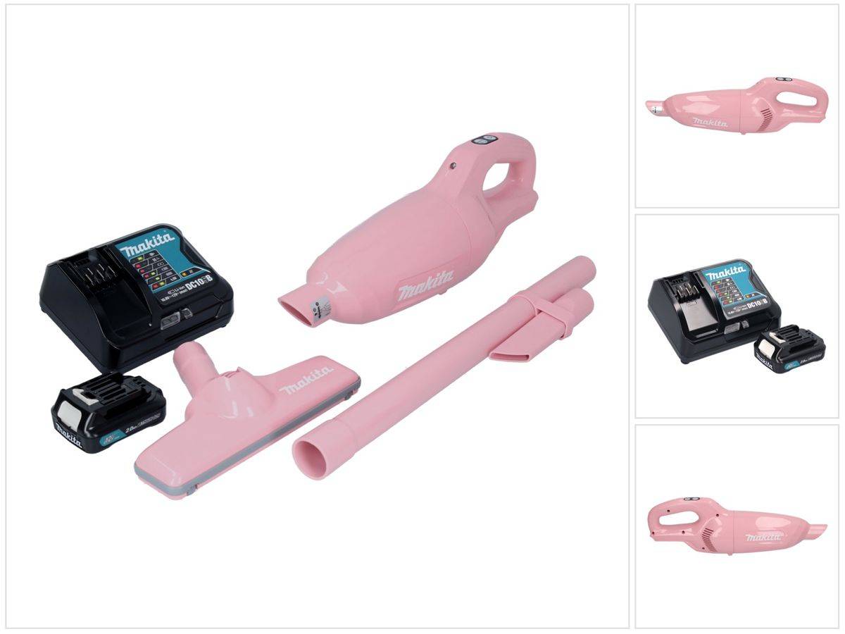 Makita CL 108 FDSAP Akku Staubsauger 12 V 0,6 L pink + 1x Akku 2,0 Ah + Ladegerät