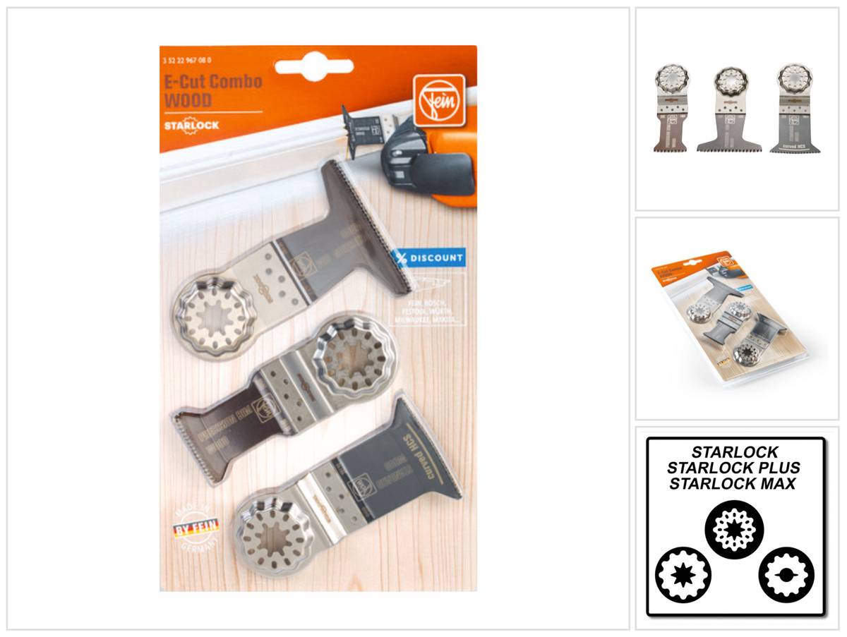 Fein E-Cut Combo Starlock Wood Sägeblatt Set 3 tlg. ( 35222967080 )