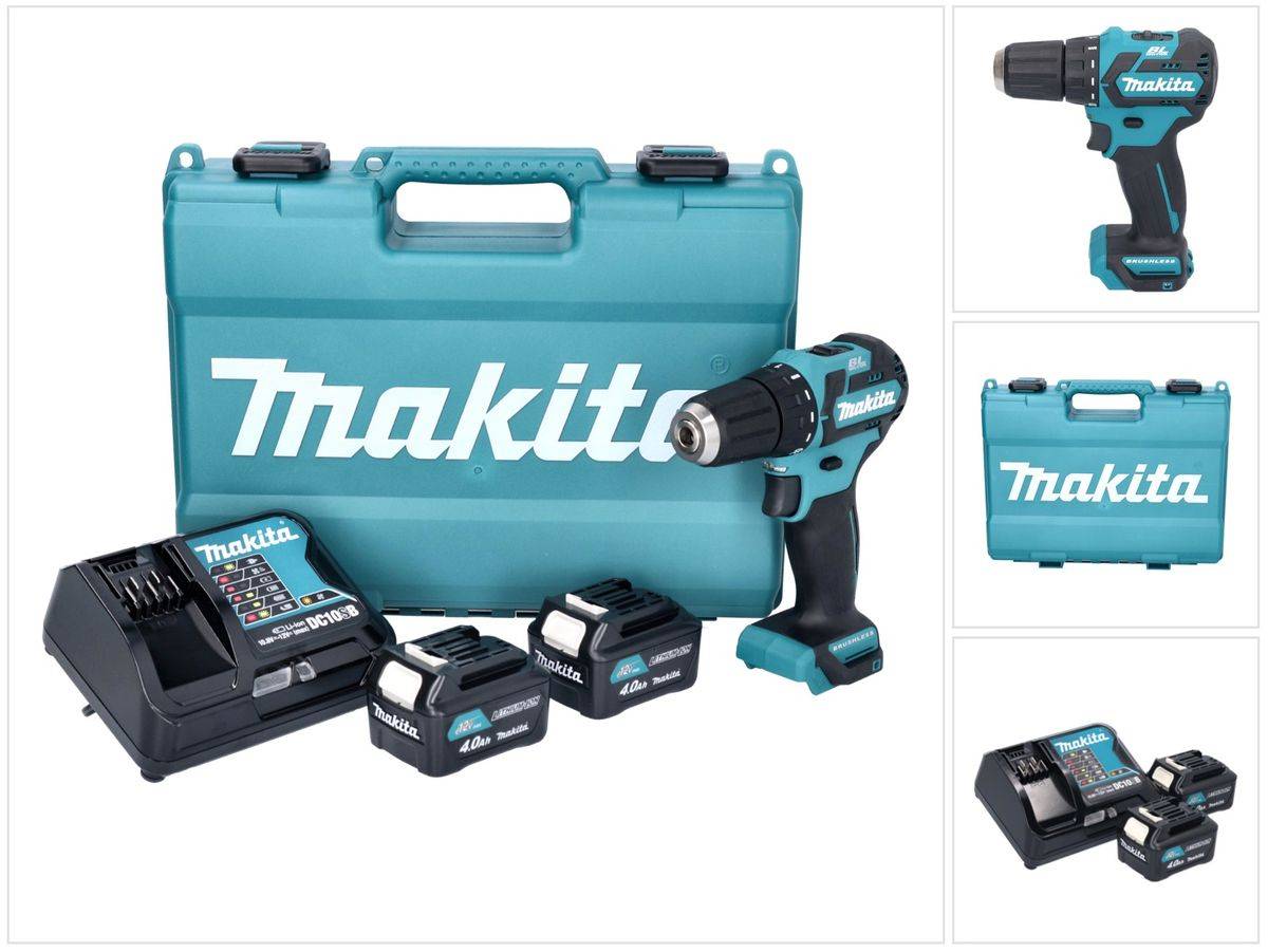 Makita DF 332 DSME Akku Bohrschrauber 12 V 35 Nm Brushless + 2x Akku 4,0 Ah + Ladegerät + Koffer