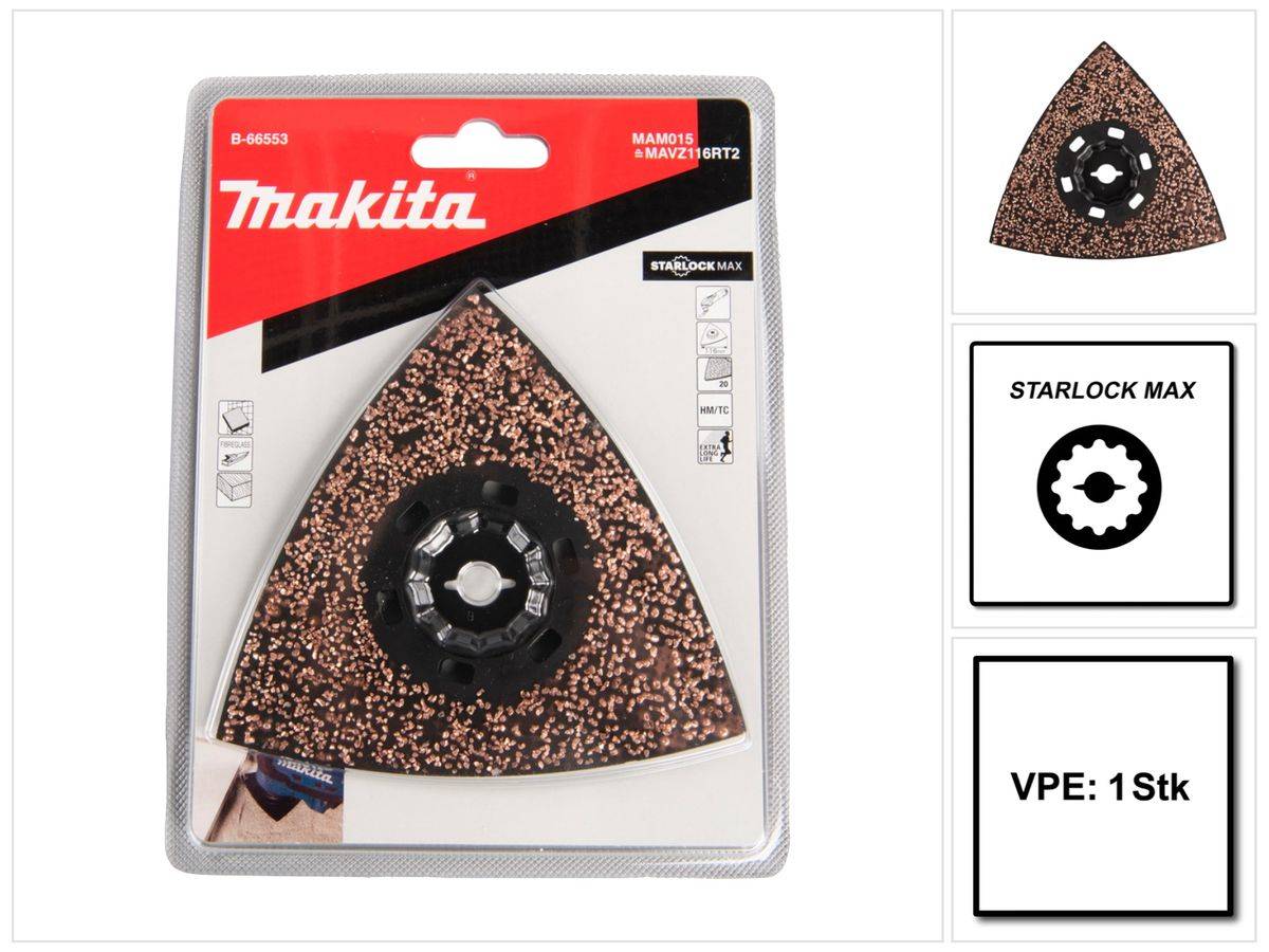Makita MAM015 HM Deltaplatte 116 mm K20 Starlock Max 1 Stk. ( B-66553 ) extra Long Life